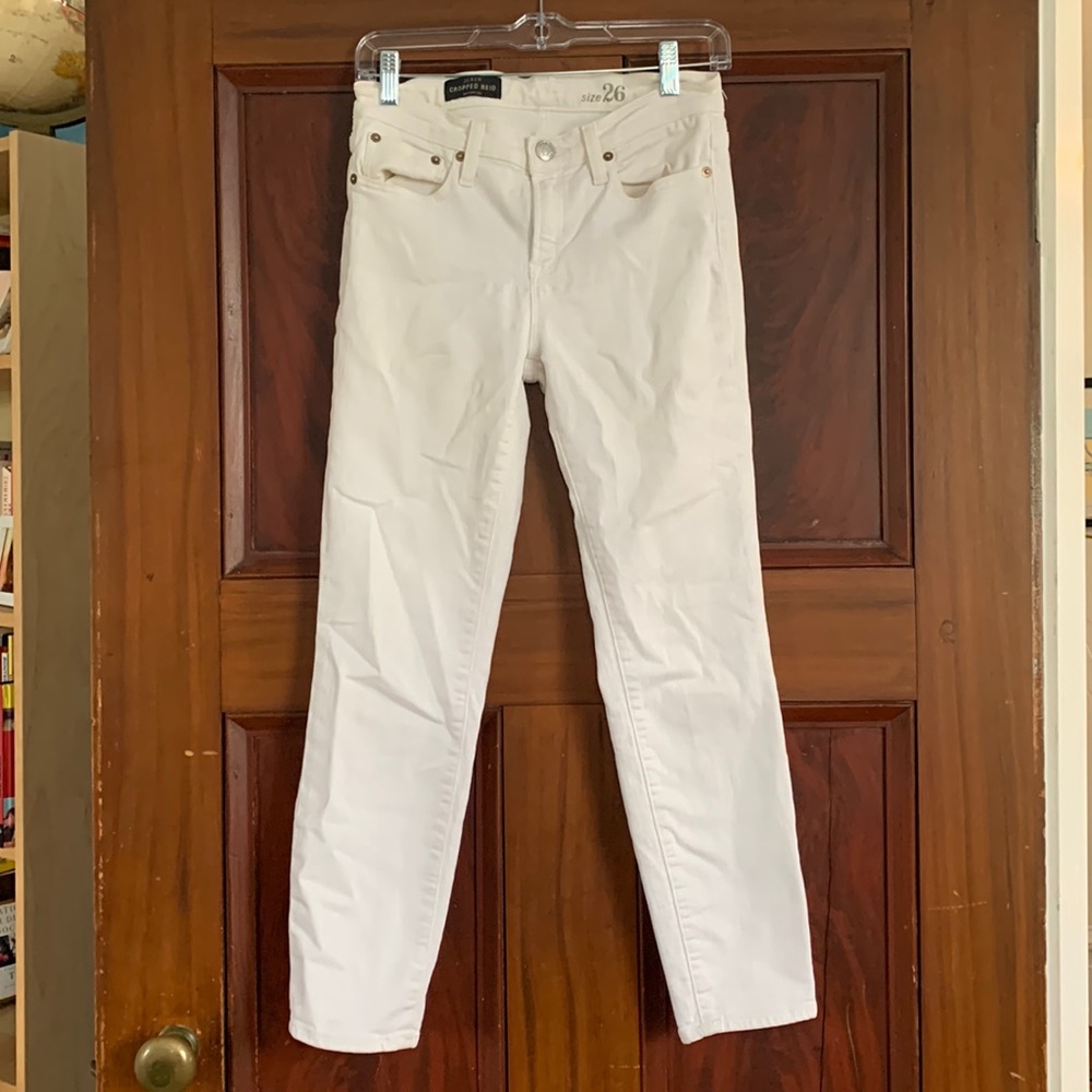 J. Crew Cropped Reid White Denim
